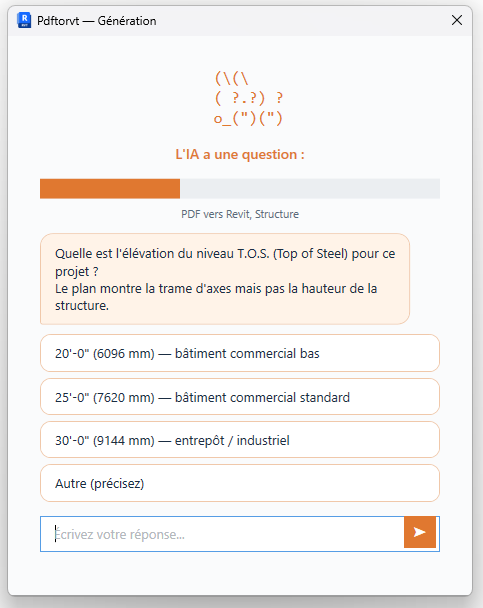 L'IA pose une question pendant la génération